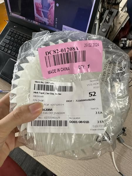 Cánh quạt máy sấy quần áo samsung chuyên nghiệp